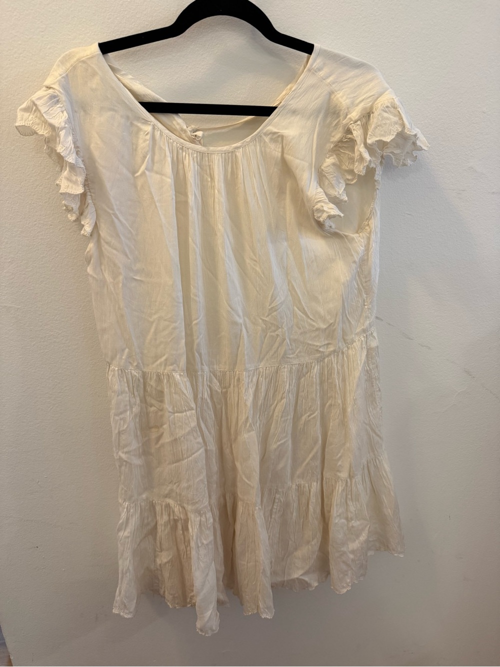 NWT Artizia Dress - Cream Ruffle Sleeve Mini Dress